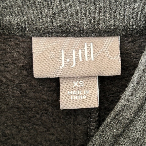 J Jill Charcoal Gray Cotton Terry Knit Zip Jacket - Picture 16 of 16